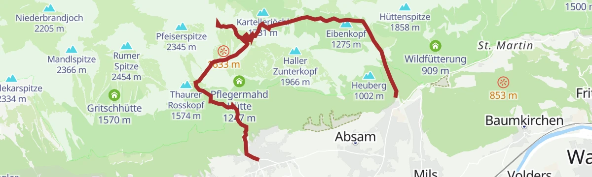 Route map: Wildangerspitze